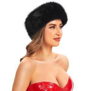 Versatile Fuzzy Faux Fur Ear Warmers - Elegant Headband for Cold Weather